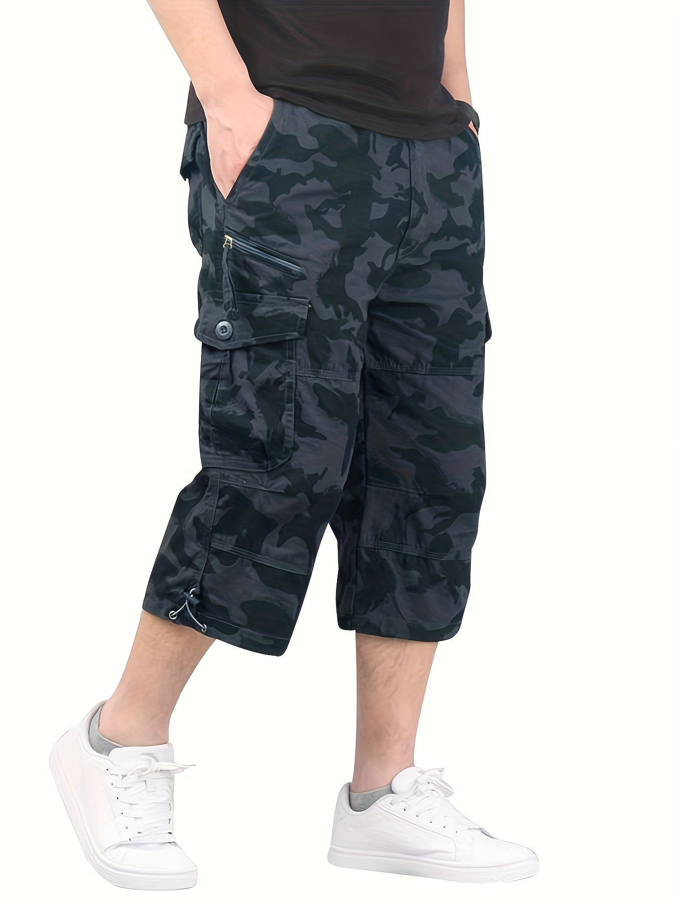 Casual cargo capri shorts för män i street style