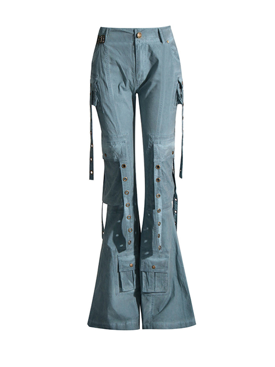 Bootcut cargo byxor