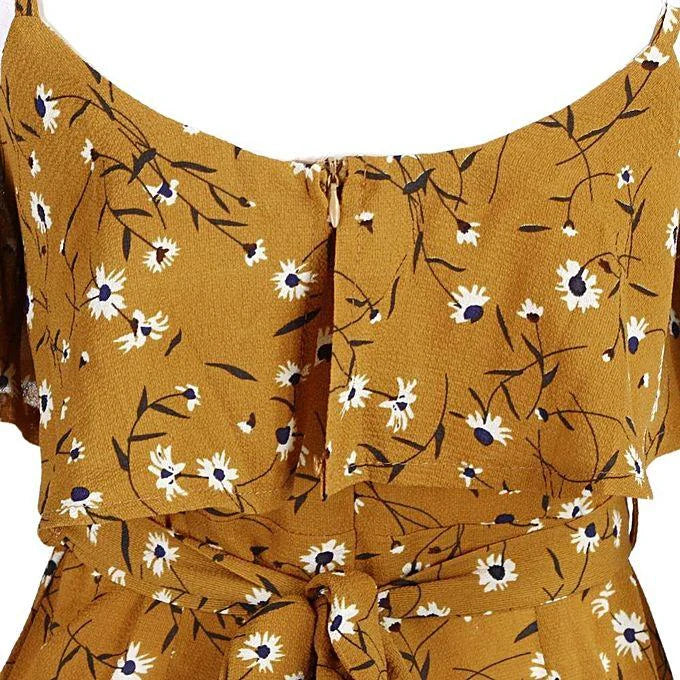 Sommar Backless Blommig Jumpsuit
