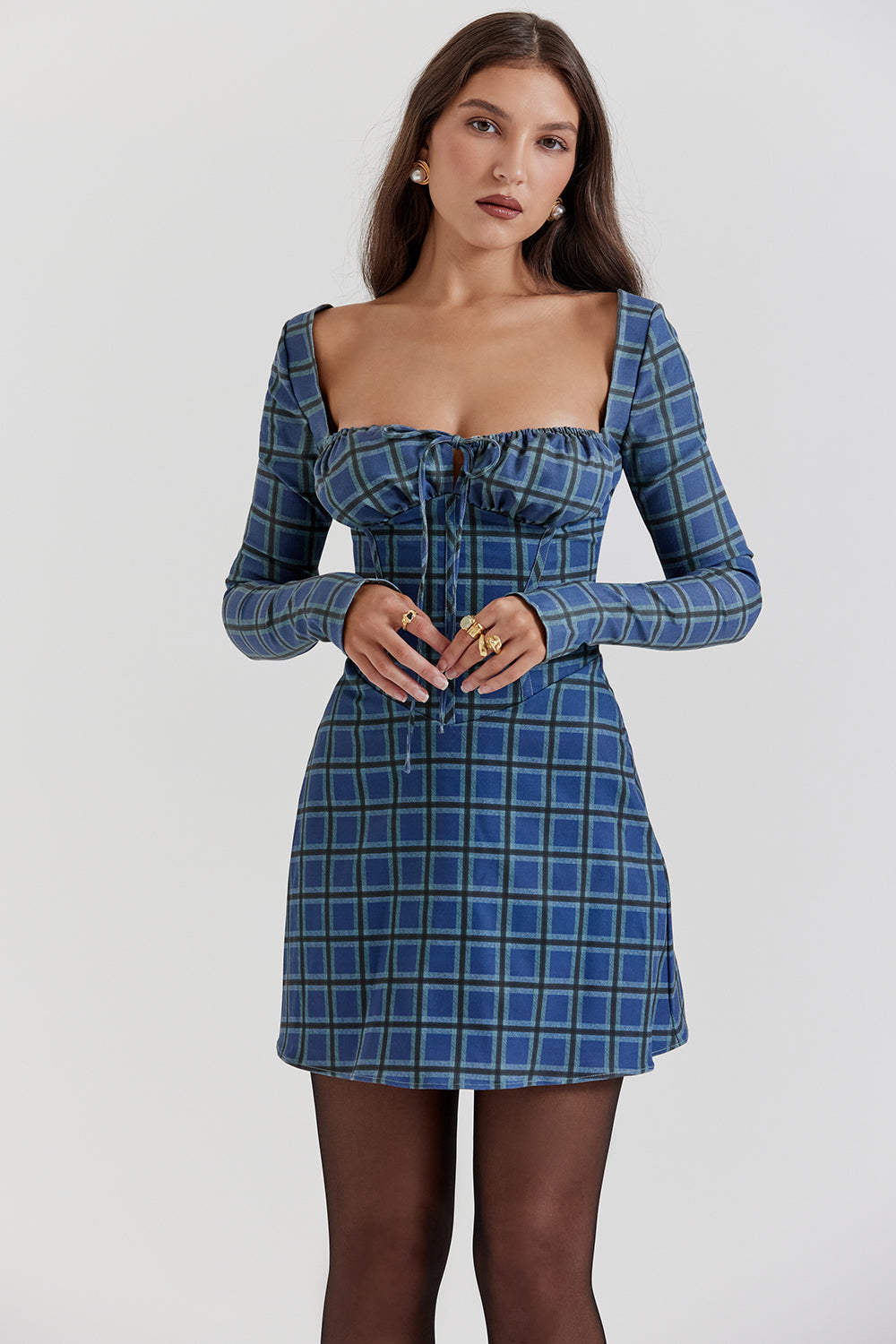 Tartan korsett miniklänning