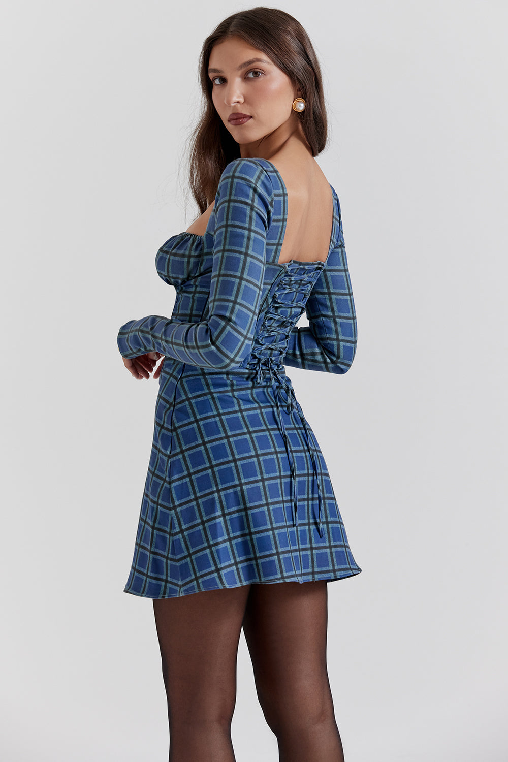 Tartan korsett miniklänning