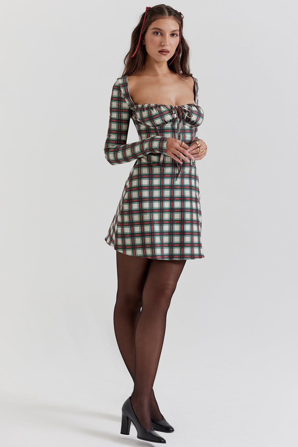 Tartan korsett miniklänning