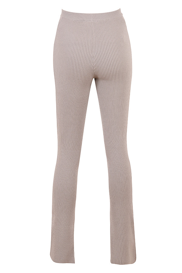 Ribbstickad cardigan med leggings