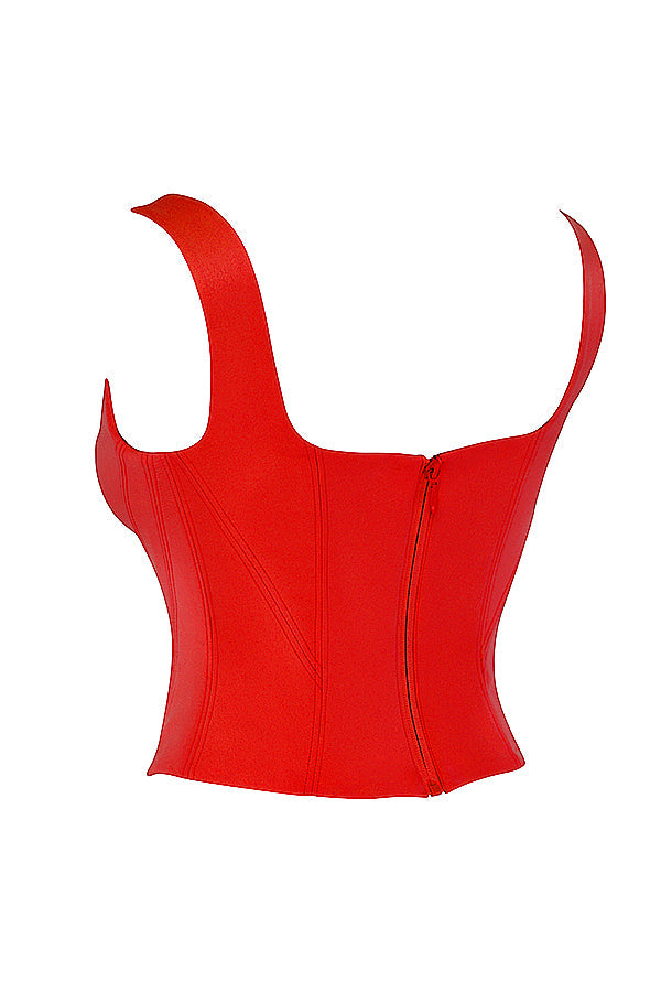 Scarlet satin longline korsett