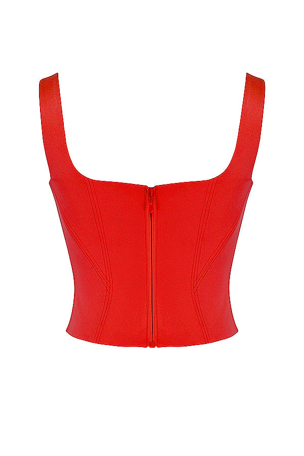 Scarlet satin longline korsett