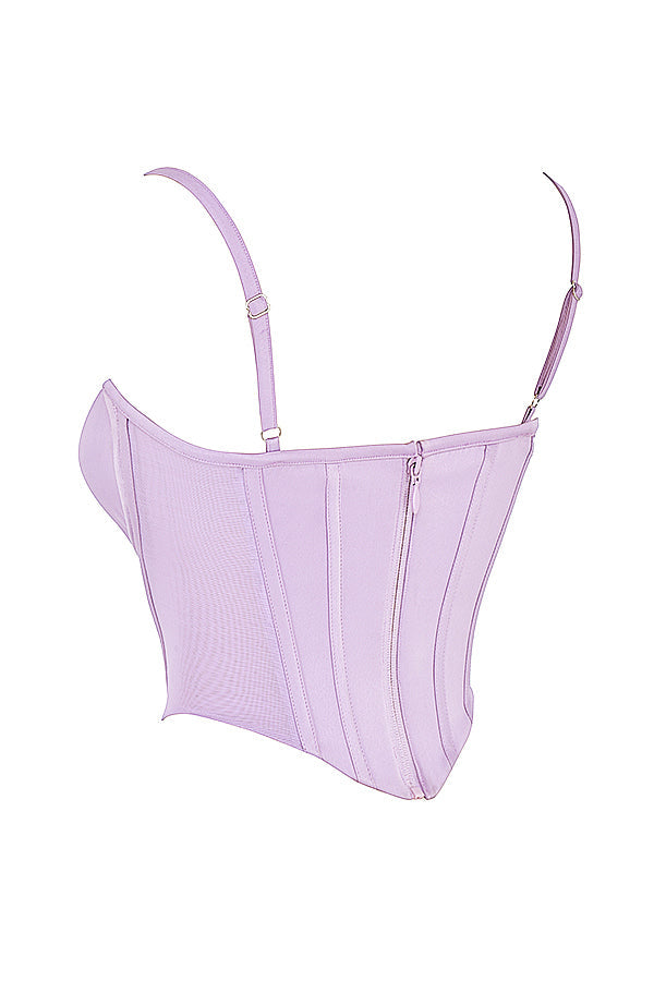 Orchid satin korsett med minikjol
