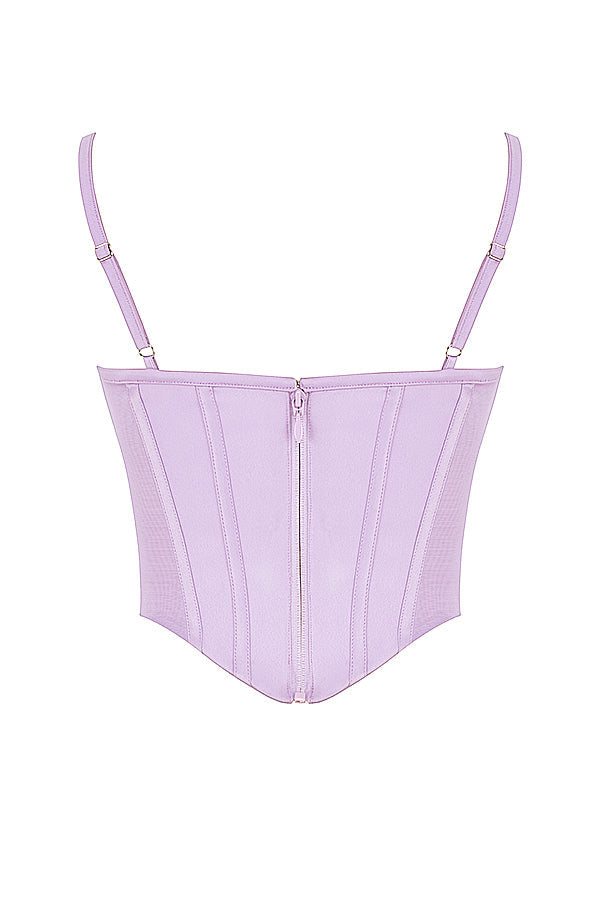 Orchid satin korsett med minikjol