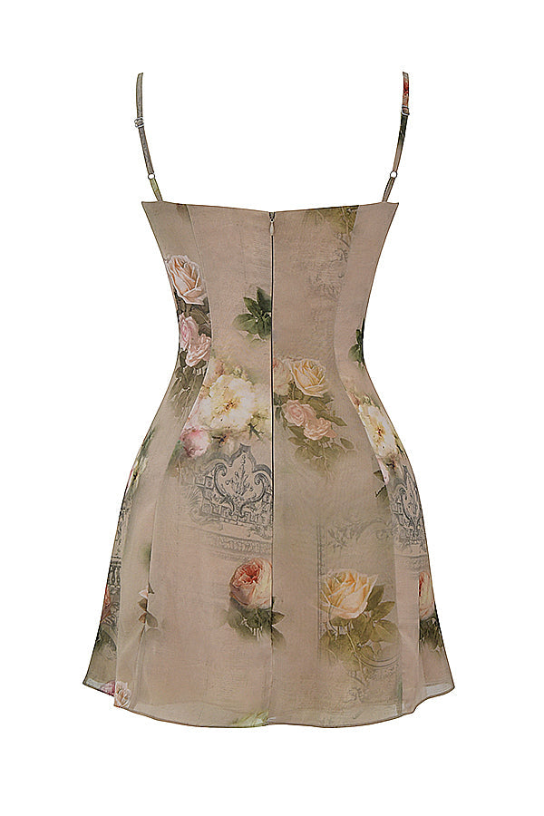 Vintage blommig miniklänning