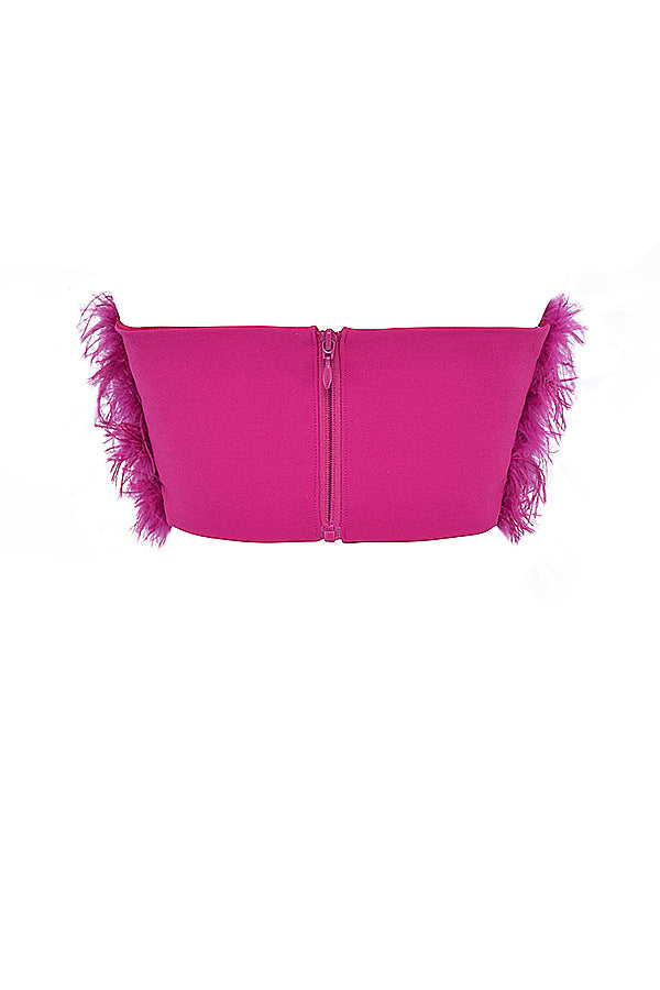 Ljust rosa bandeau med paljetter och maxikjol