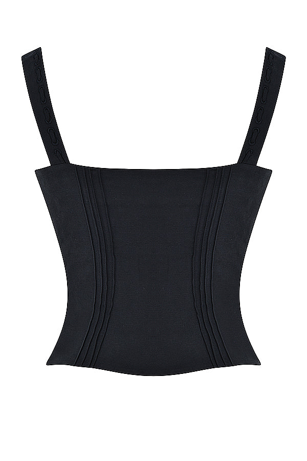 Texturerad svart topp