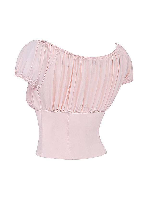 Babyrosa topp med volanger