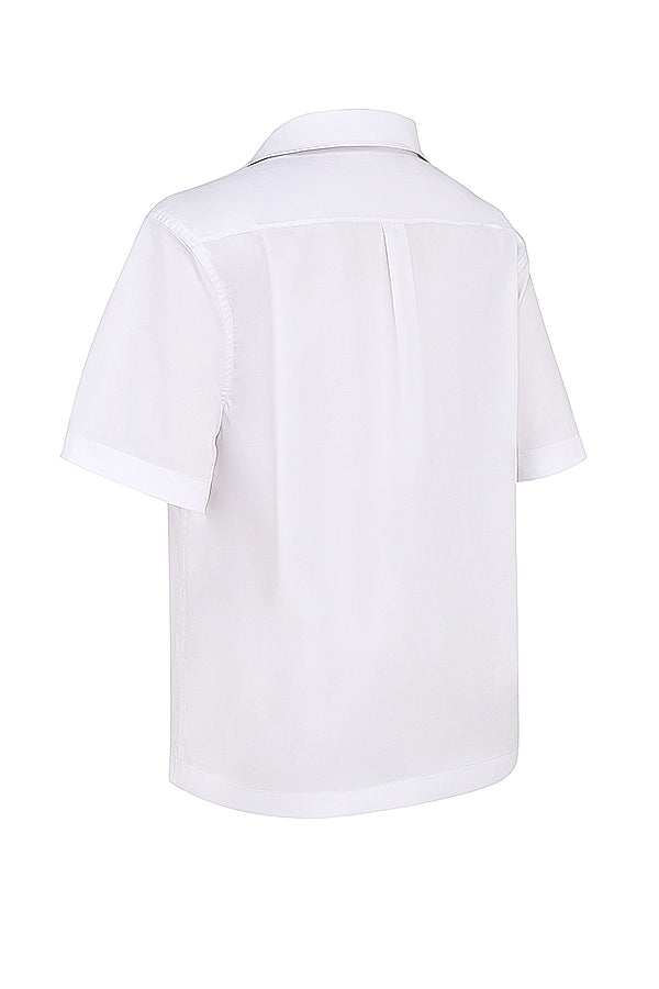 Vit oversized skjorta med byxor med avslappnad passform