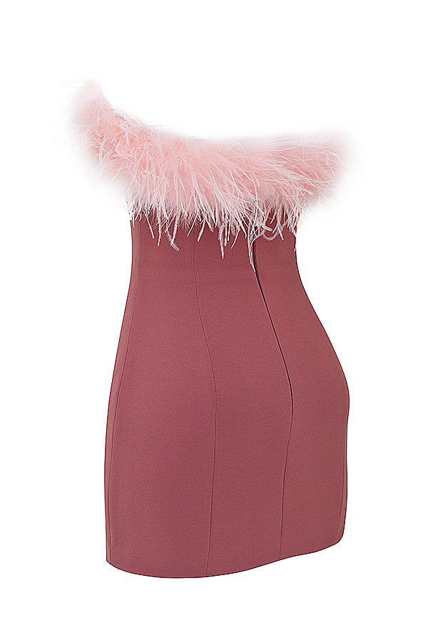 Varm rosa miniklänning