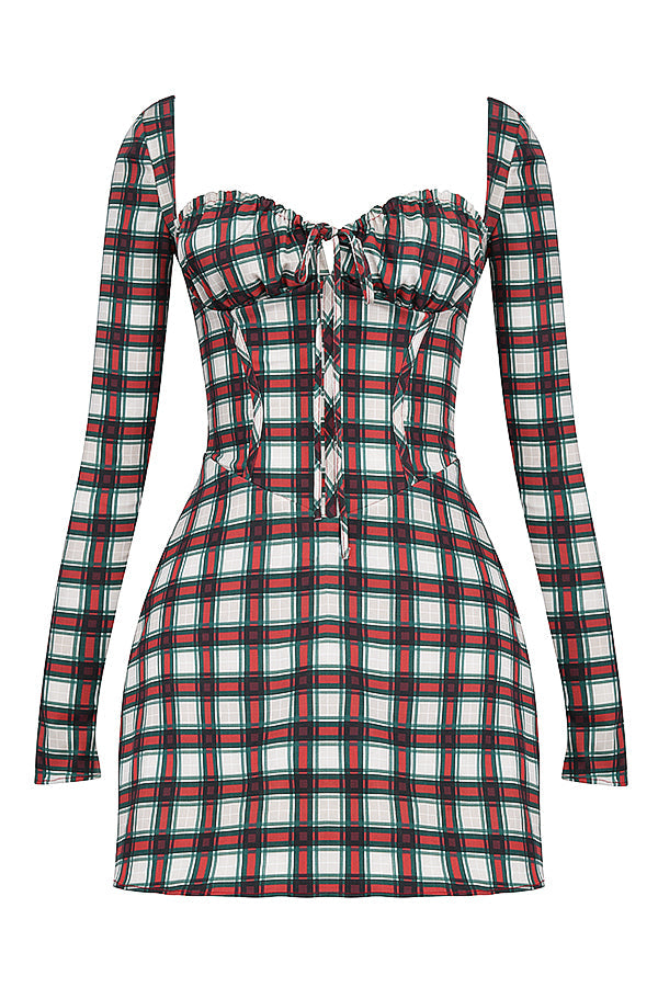 Tartan korsett miniklänning