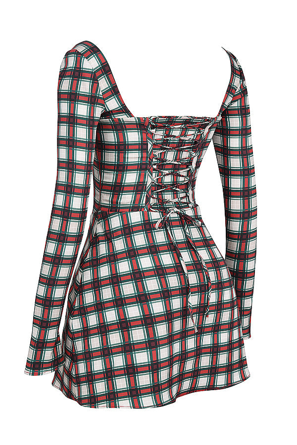 Tartan korsett miniklänning