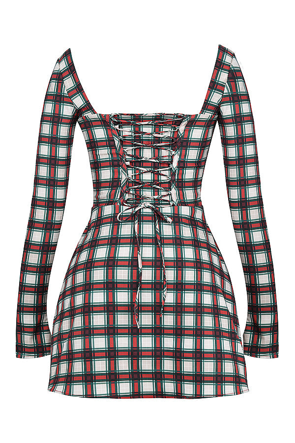 Tartan korsett miniklänning