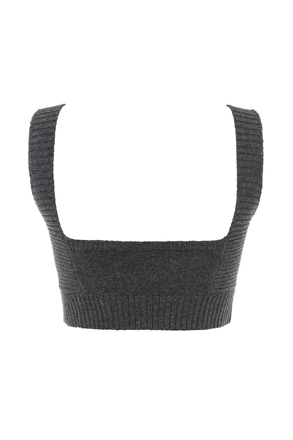 Antracitfärgad kashmirmix bralette med byxor